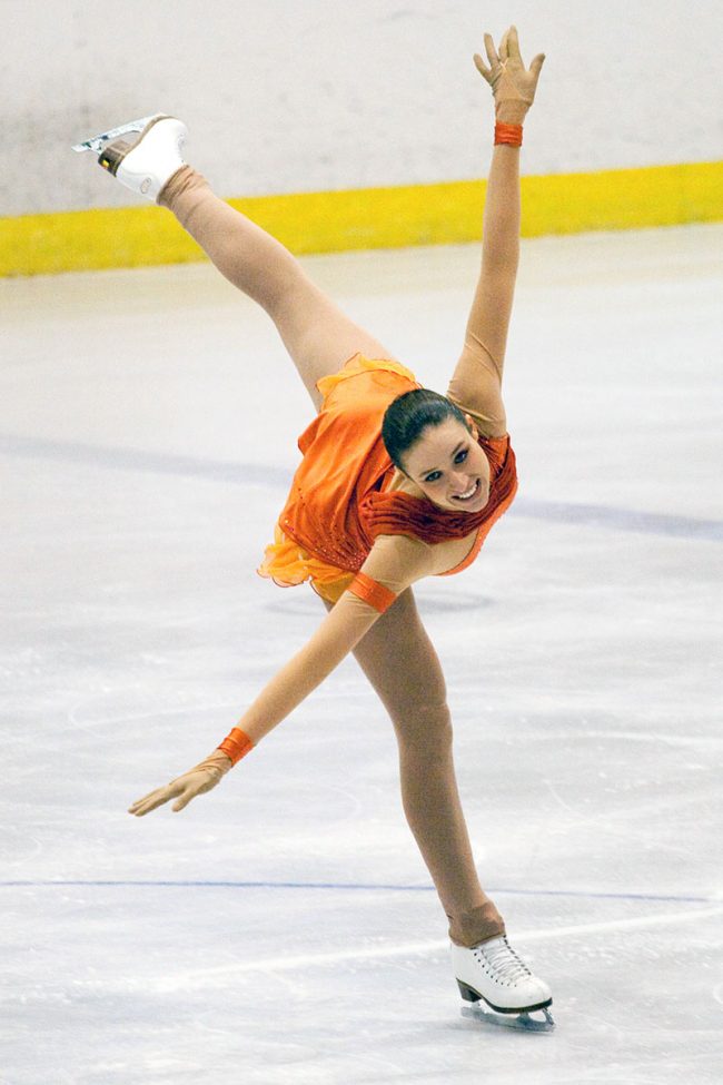 Isabelle Pieman from Belgium is performing her free skating program during the Crystal Skate competition in Galați, Romania on November 15th, 2008.