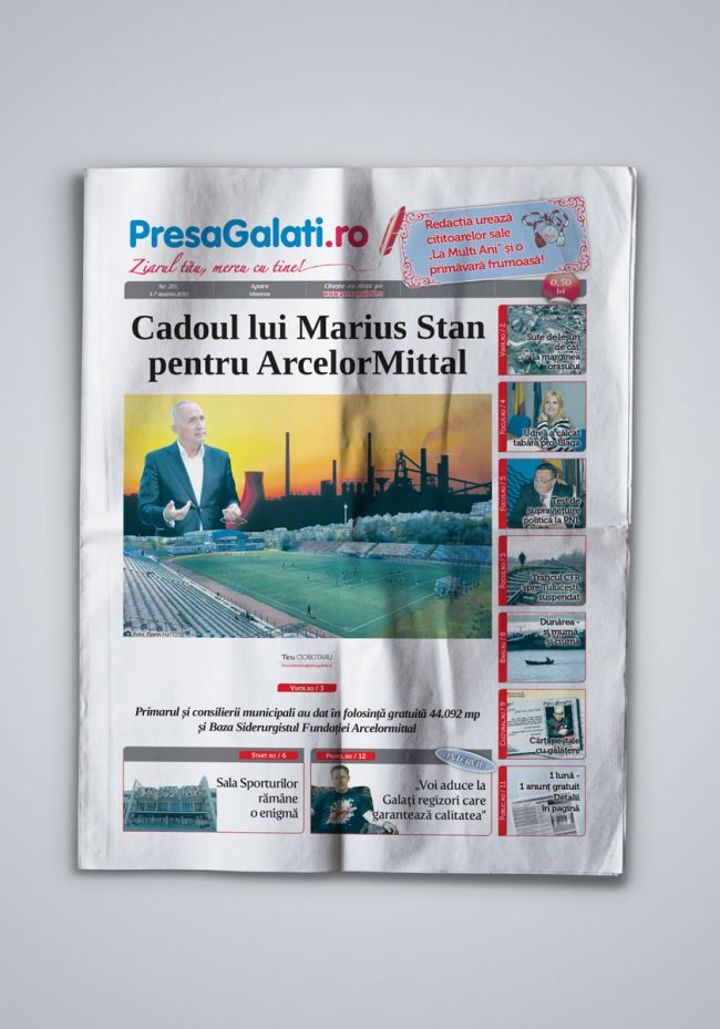 Presa Galati, weekly newspaper concept and design - first page showcase