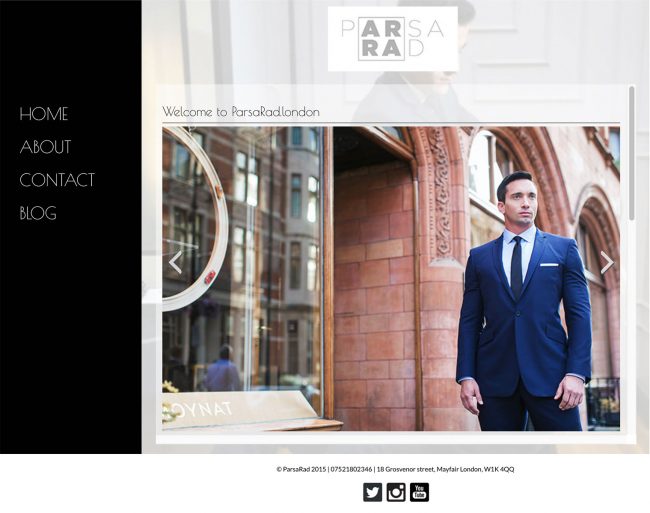 ParsaRad.london website concept and design (live)