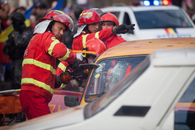 Special Rescue Unit is making a demonstration during Romania's National Day festivities that took place in Galați, Romania on December 1st, 2012.